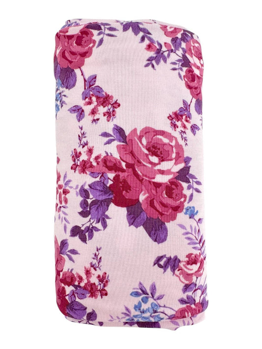 Stretch Swaddle Blanket, Violet Rose