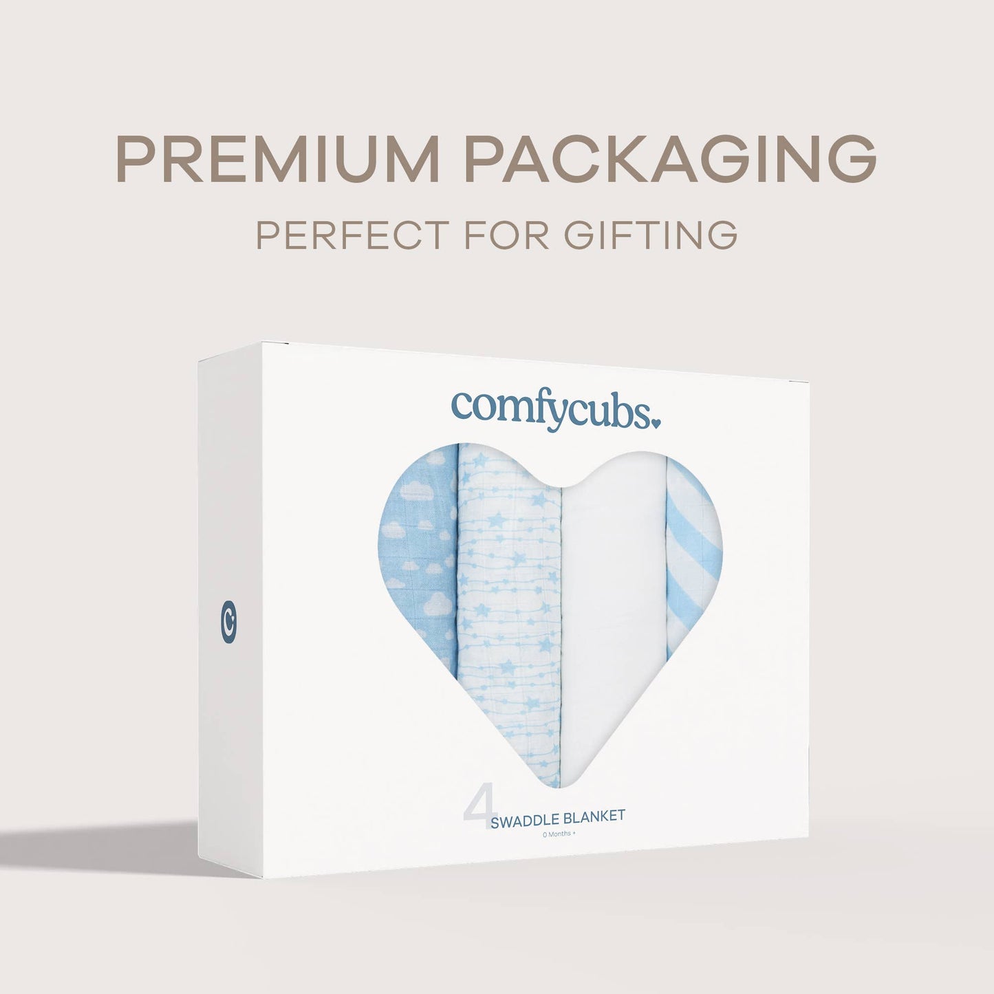 Baby Muslin Swaddle Blankets, 4 Pack by Comfy Cubs