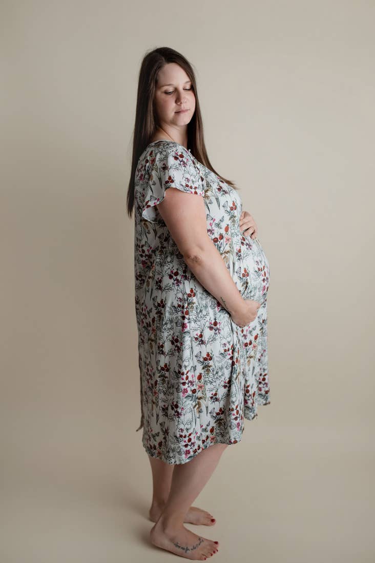 Floral Mommy Labor and Delivery/ Nursing Gown