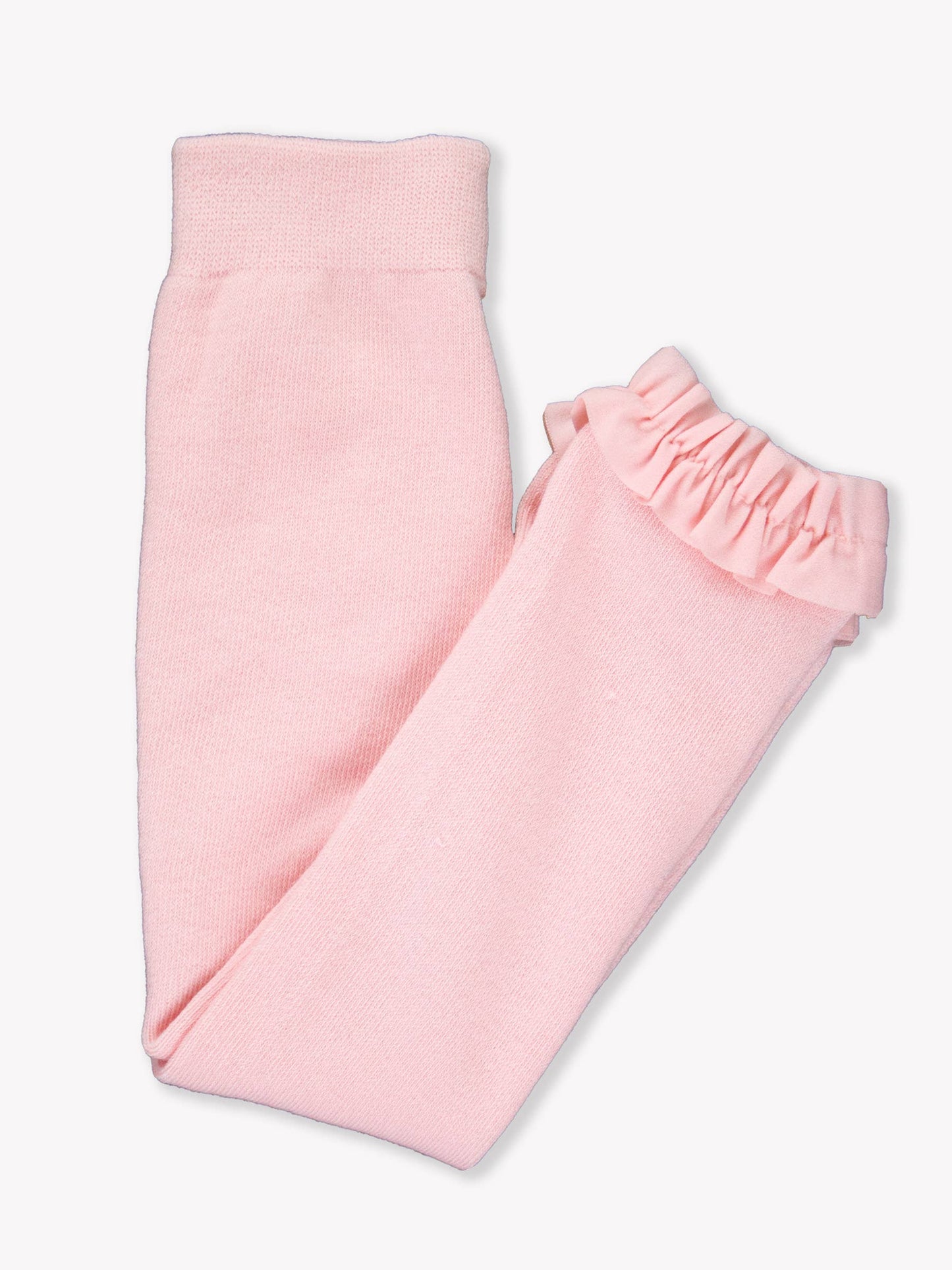 Girls Pink Footless Ruffle Tights