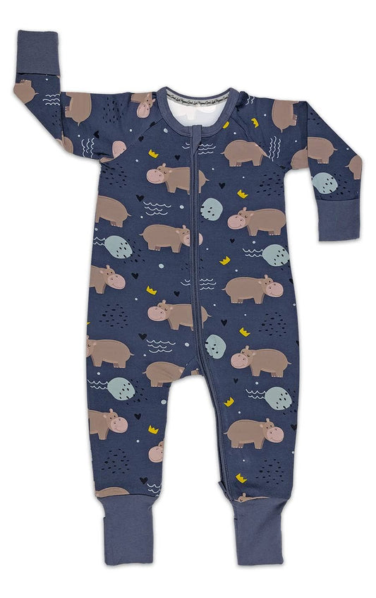 Hippopotamuses, Purple Baby Pajamas