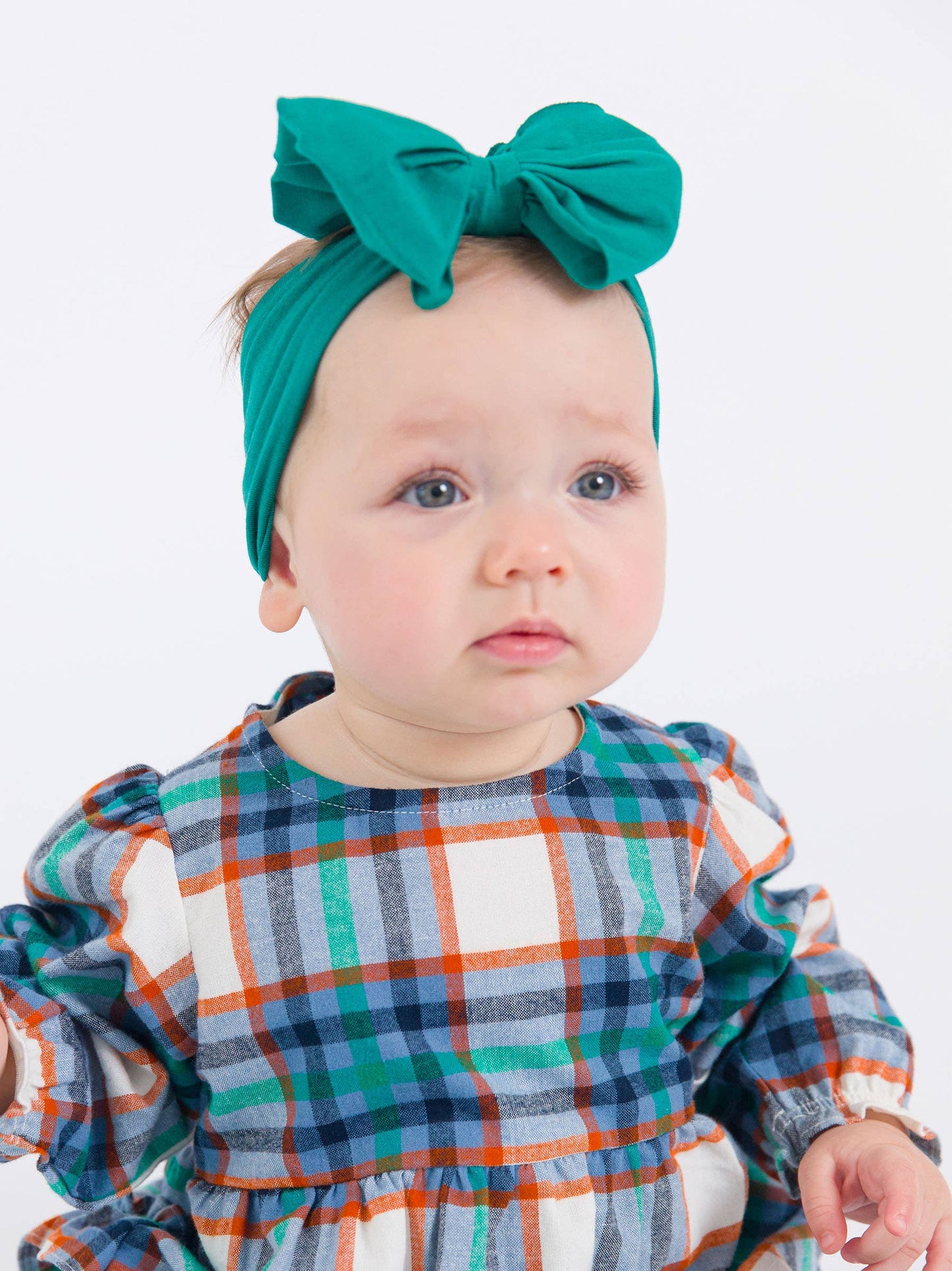 Girls Emerald Green Big Bow Headband
