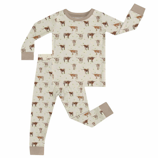 Longhorn Cows - LS/Pants Toddler Pajamas