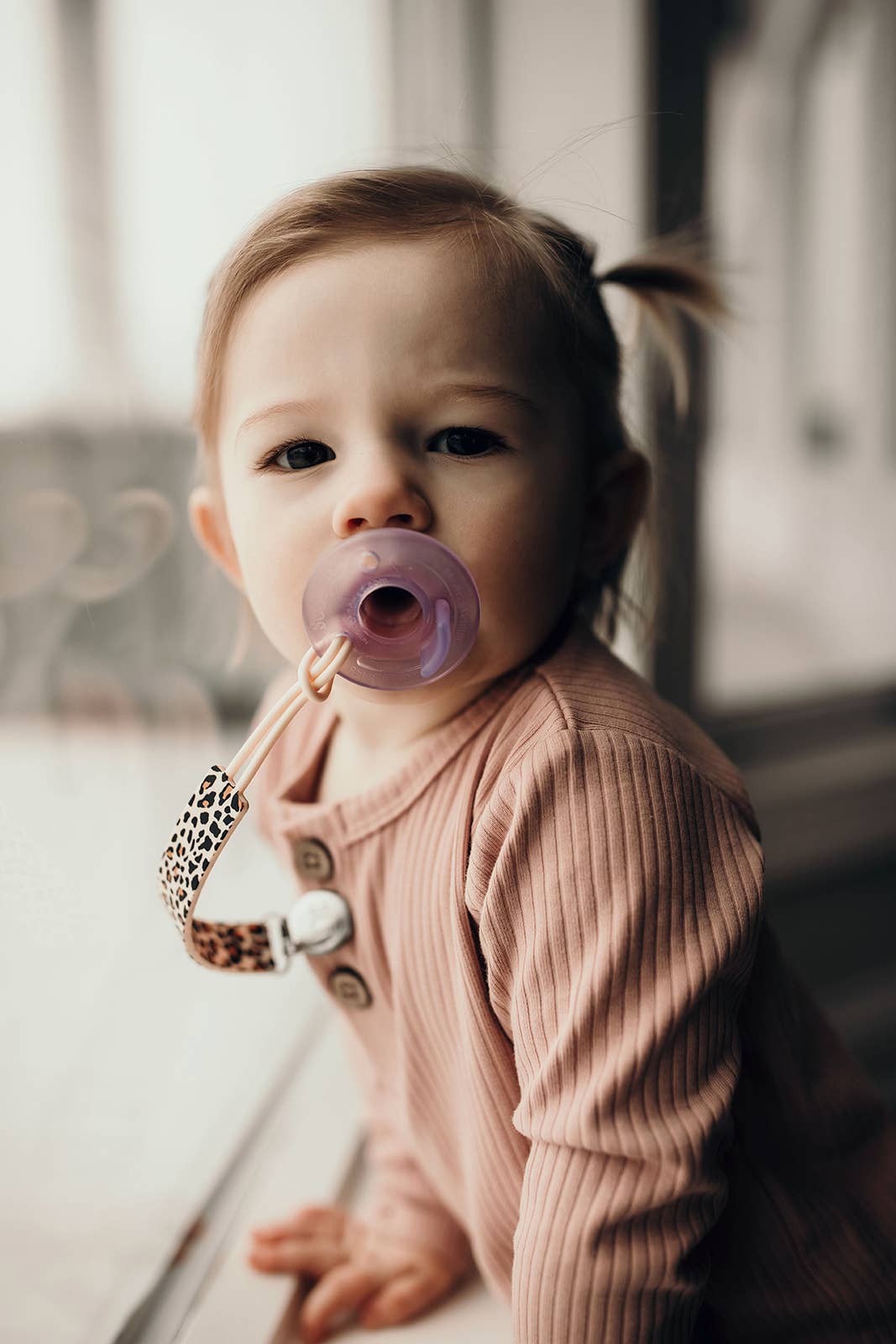 Leopard All Silicone Modern Pacifier Clip