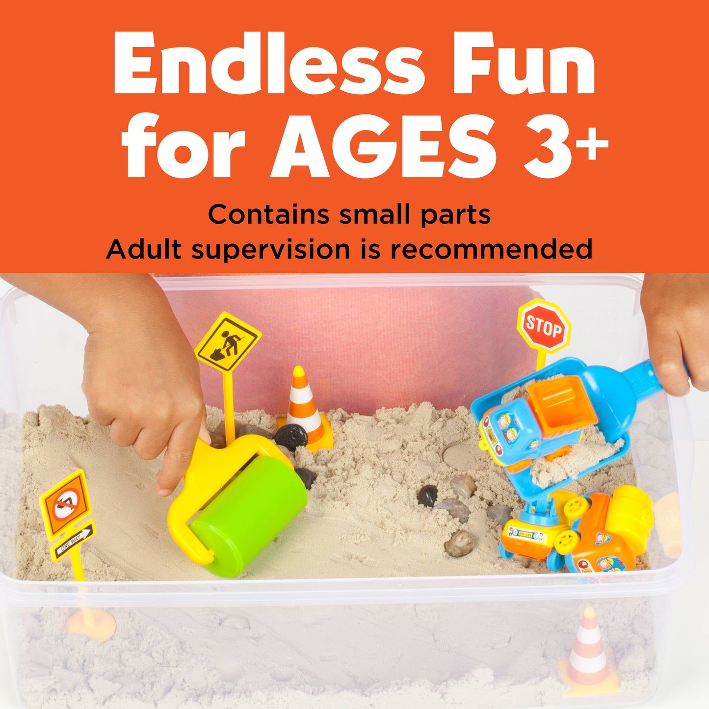 Sensory Bin Construction Zone Activity Bin for Kids