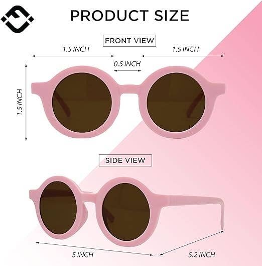 Kids Sunglasses - Pink (Round)