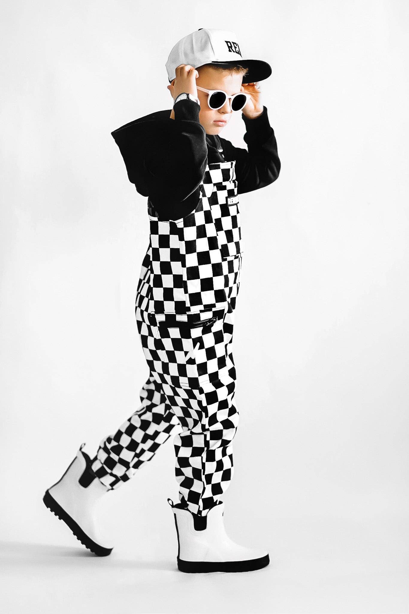 Live Fast Checkered Overalls in Venice