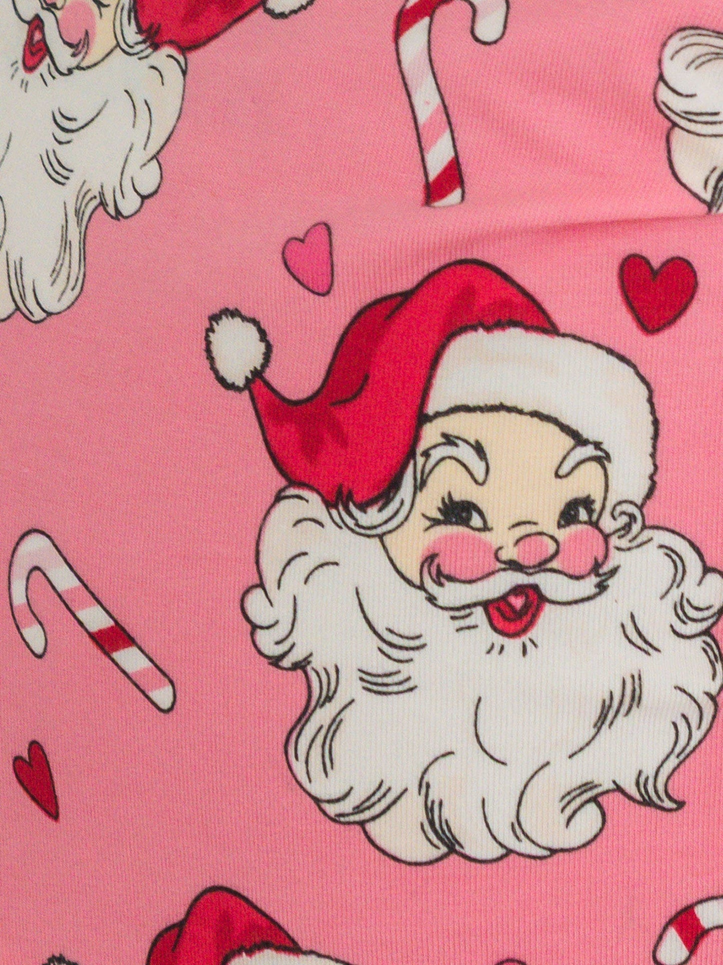 SoftSnooze™ Toddler Girls Cotton Modal Pink Santa Joy Ruffle Long Sleeve Pajama Set with Signature Rear Ruffles