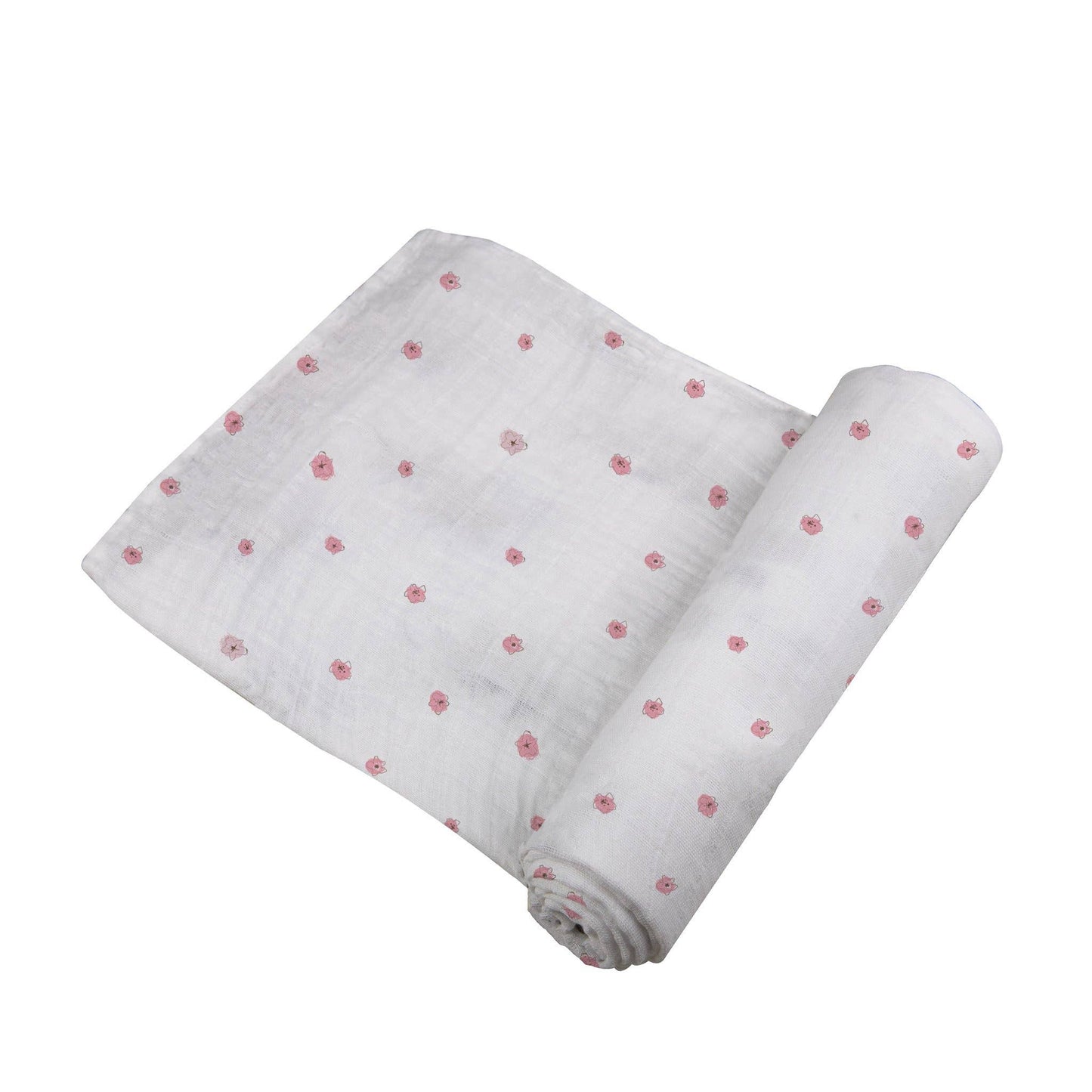 Pink Flower Bamboo Muslin Swaddle