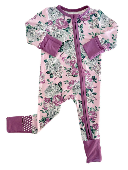 2-Way Zip Romper, Blissful Blossoms