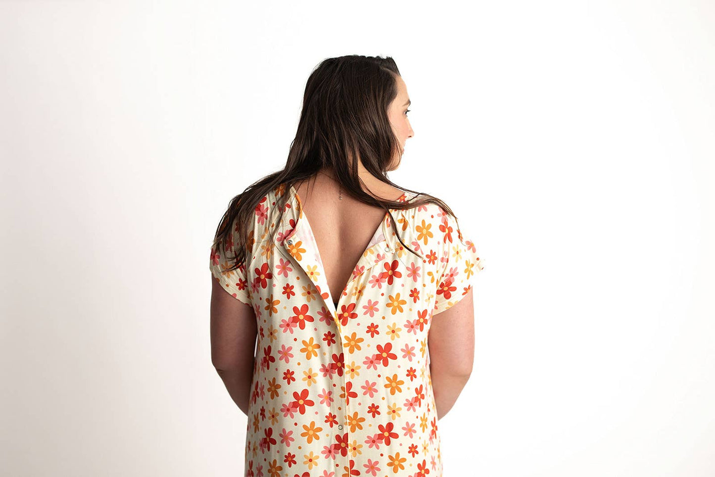 Groovy Floral Maternity Mommy Labor & Delivery/ Nursing Gown