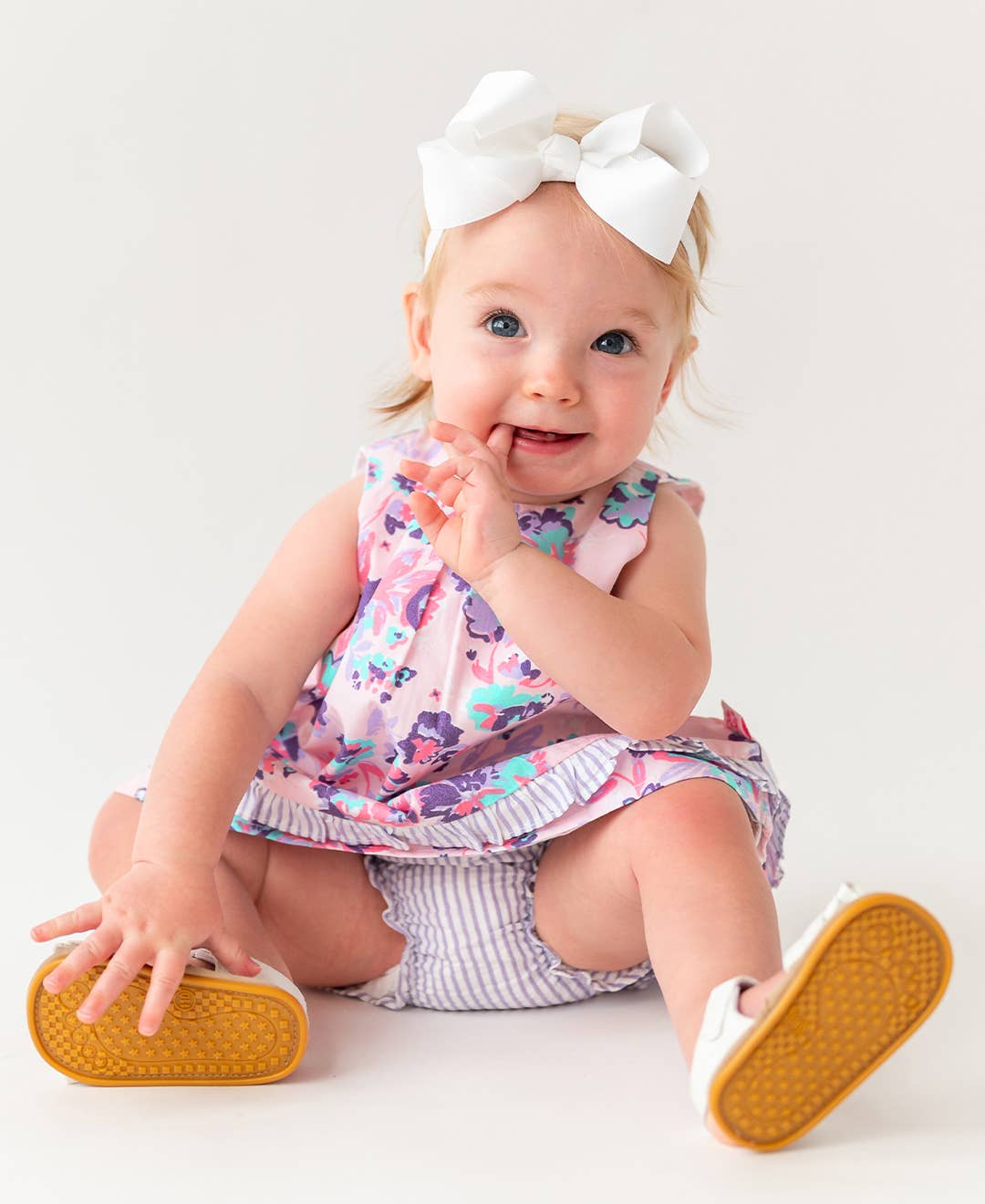 Girls White Bow Headband