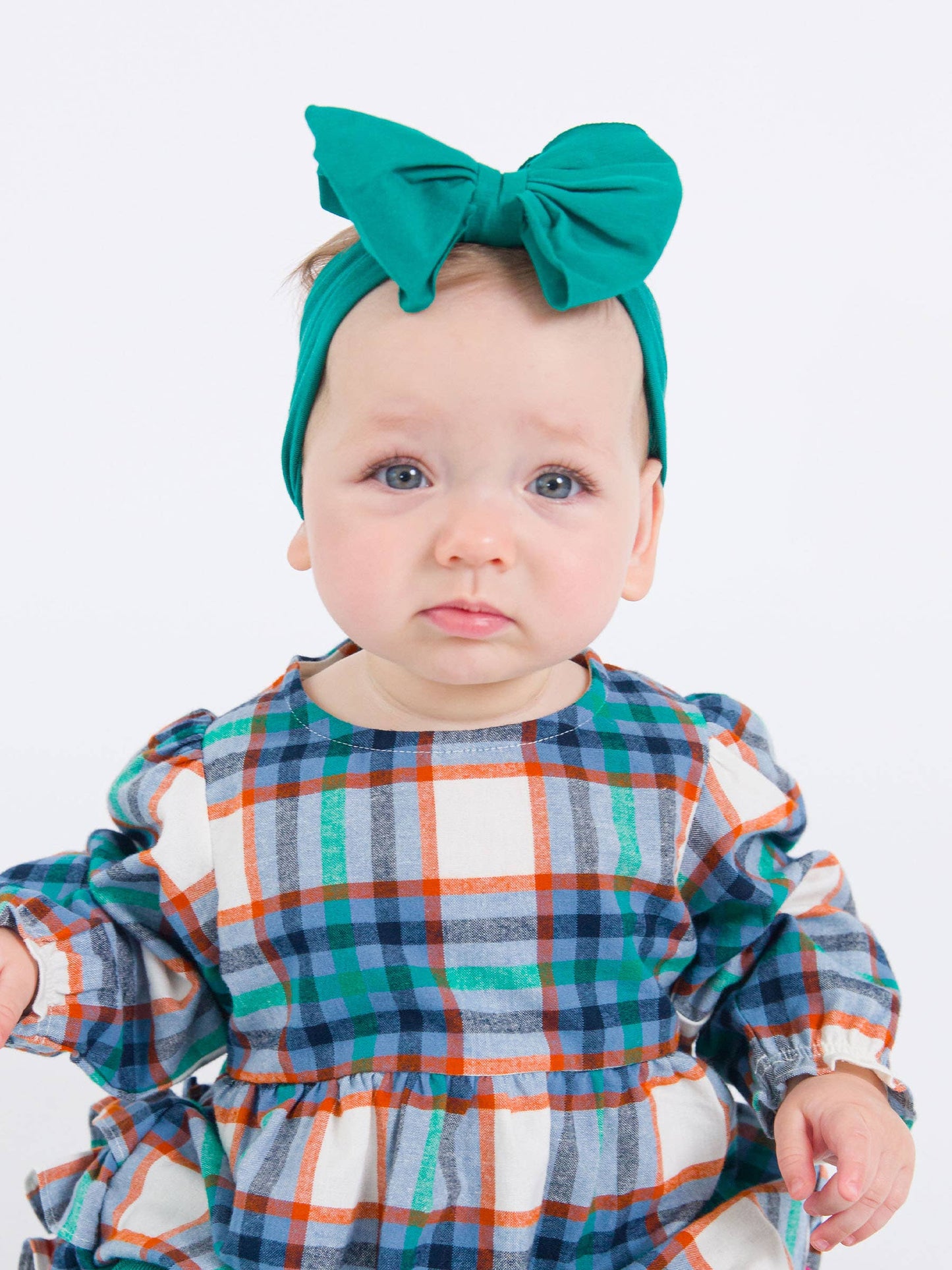Girls Emerald Green Big Bow Headband