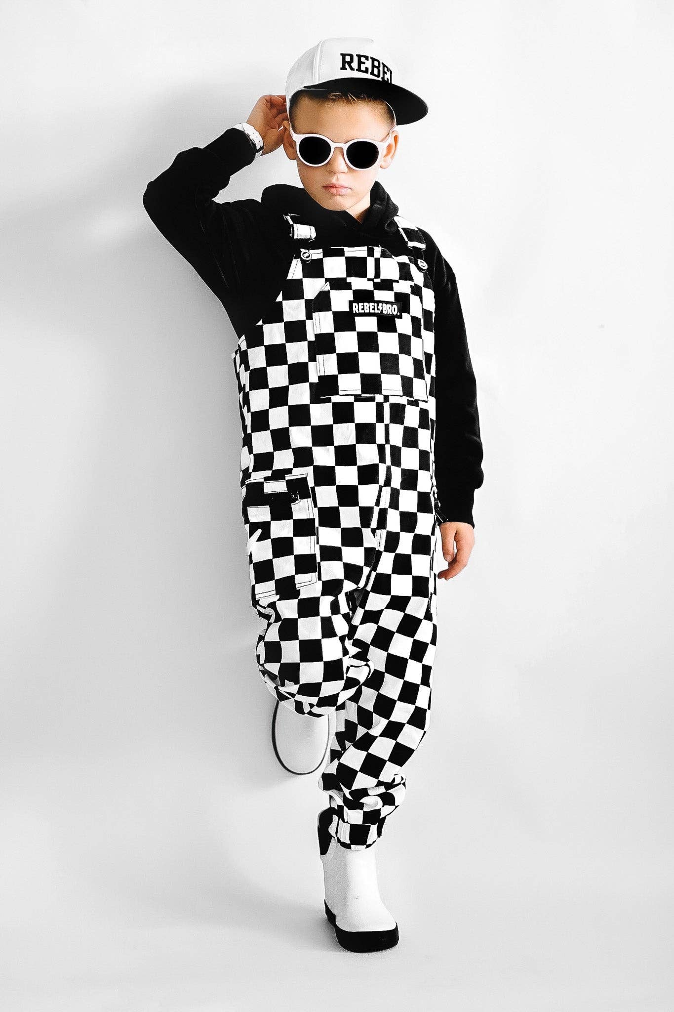 Live Fast Checkered Overalls in Venice