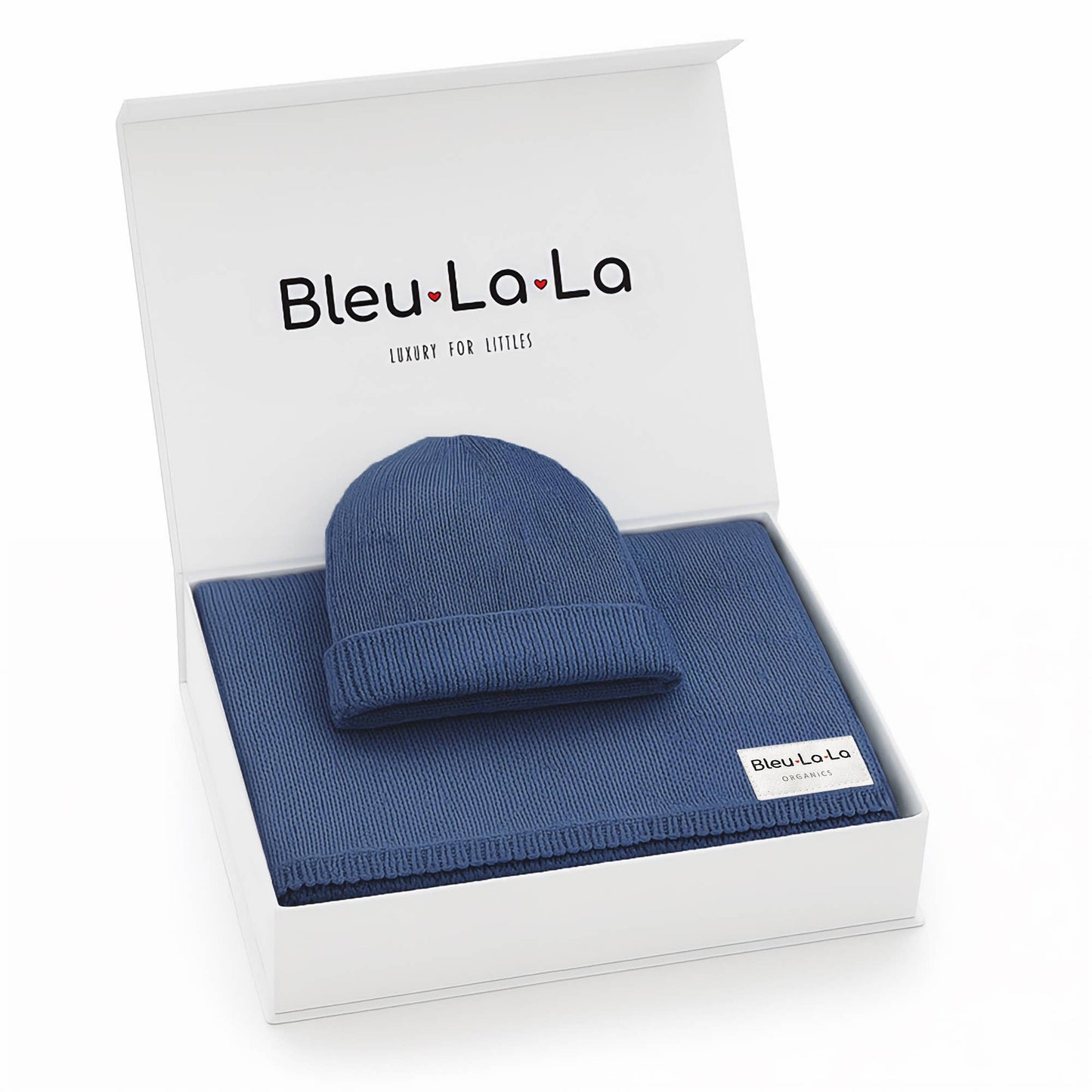 Luxe - 100% Organic Cotton Knit Blanket + Hat Boxed Gift Set