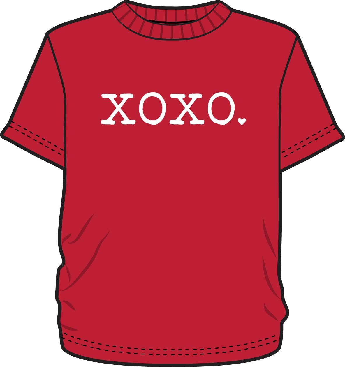 Adult XOXO Red Short Sleeve Graphic Tee