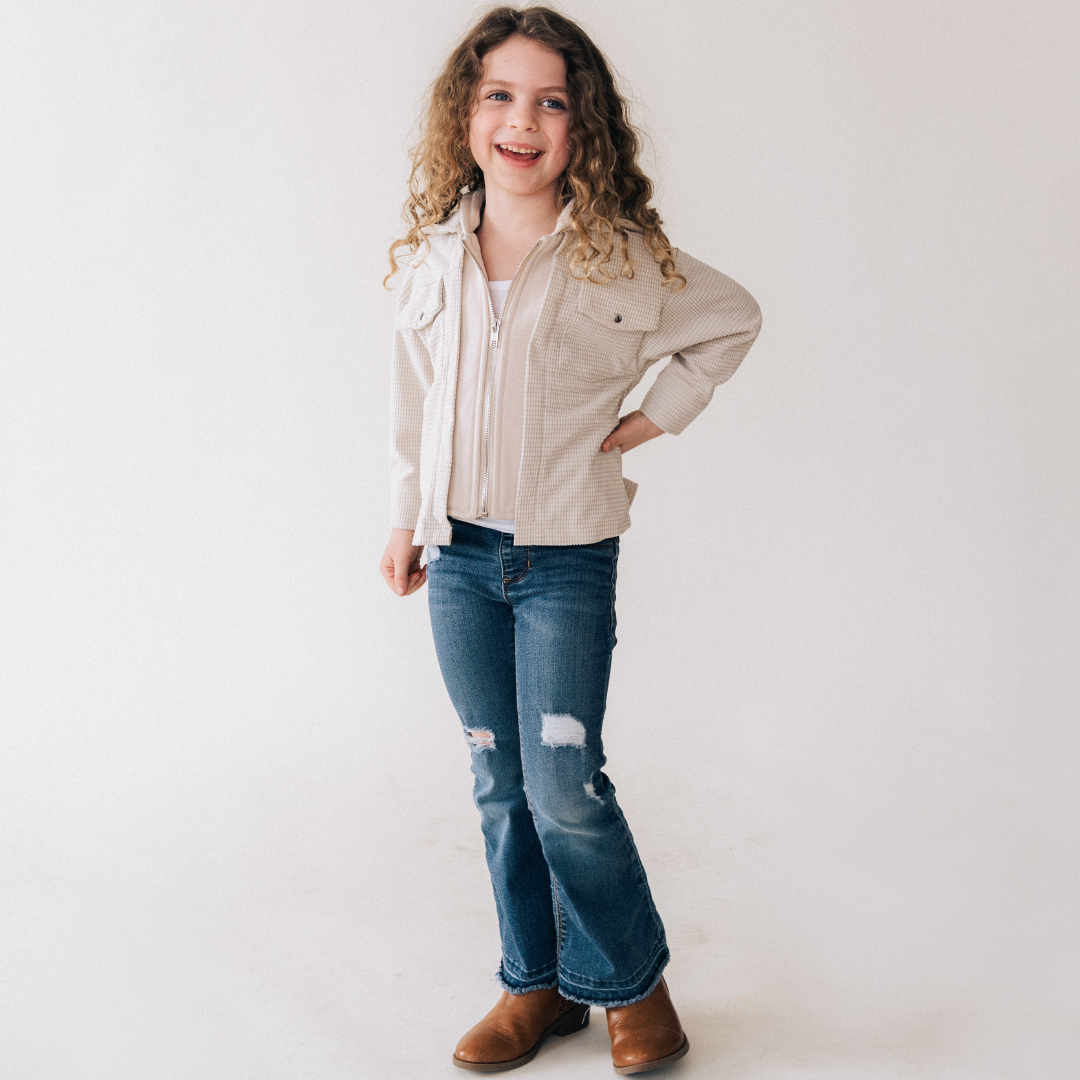 Textured Khaki Jacket - Child
