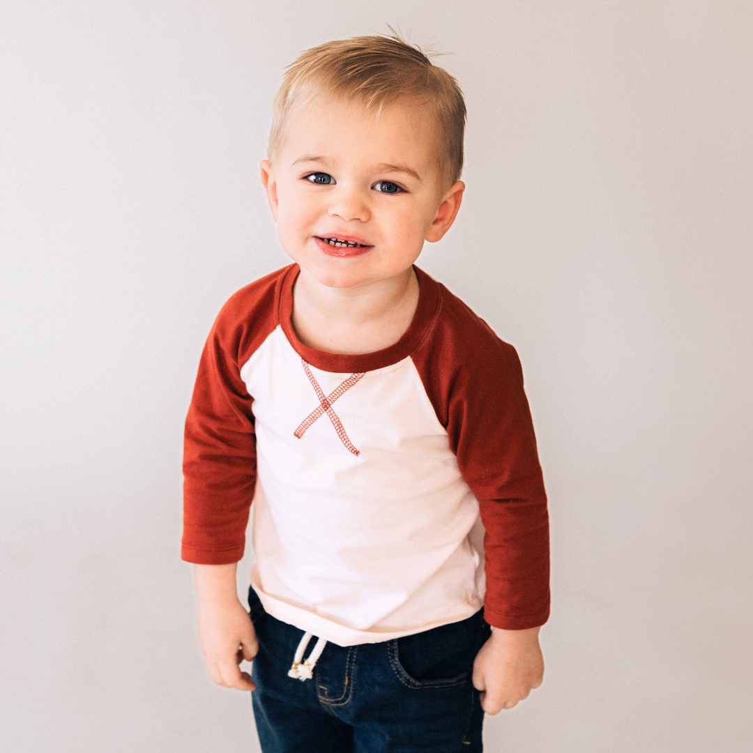Raglan Baseball Tee Rust - Child