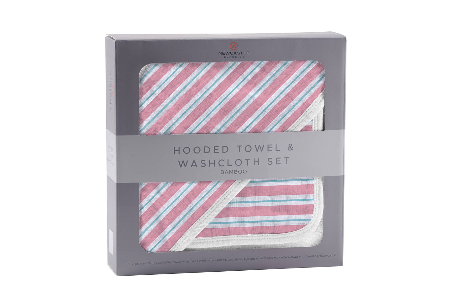 Candy Stripe Hooded Towel and Washcloth Set