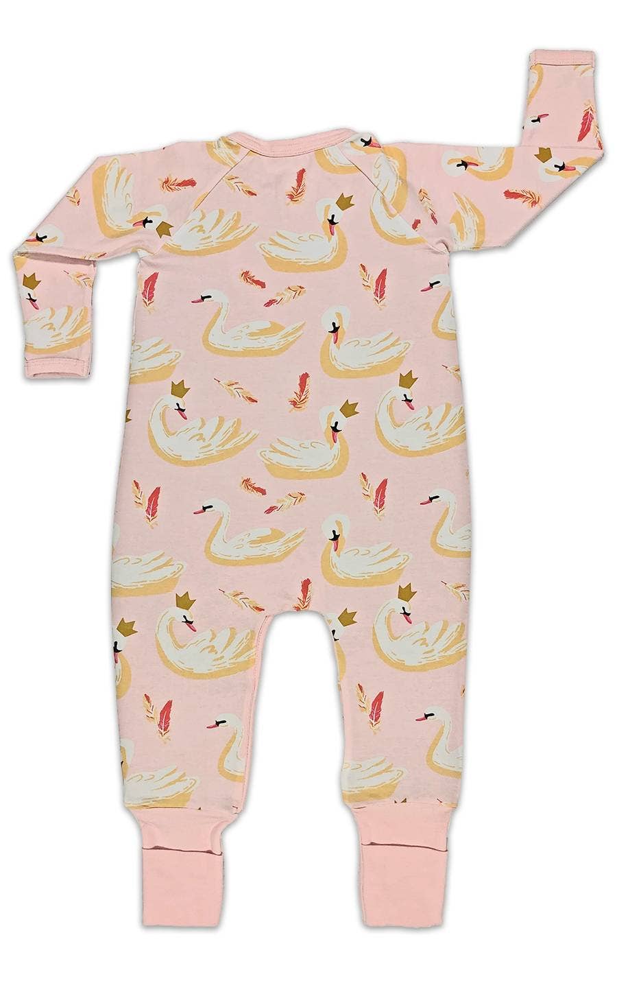 Swans, Pink Baby Pajamas