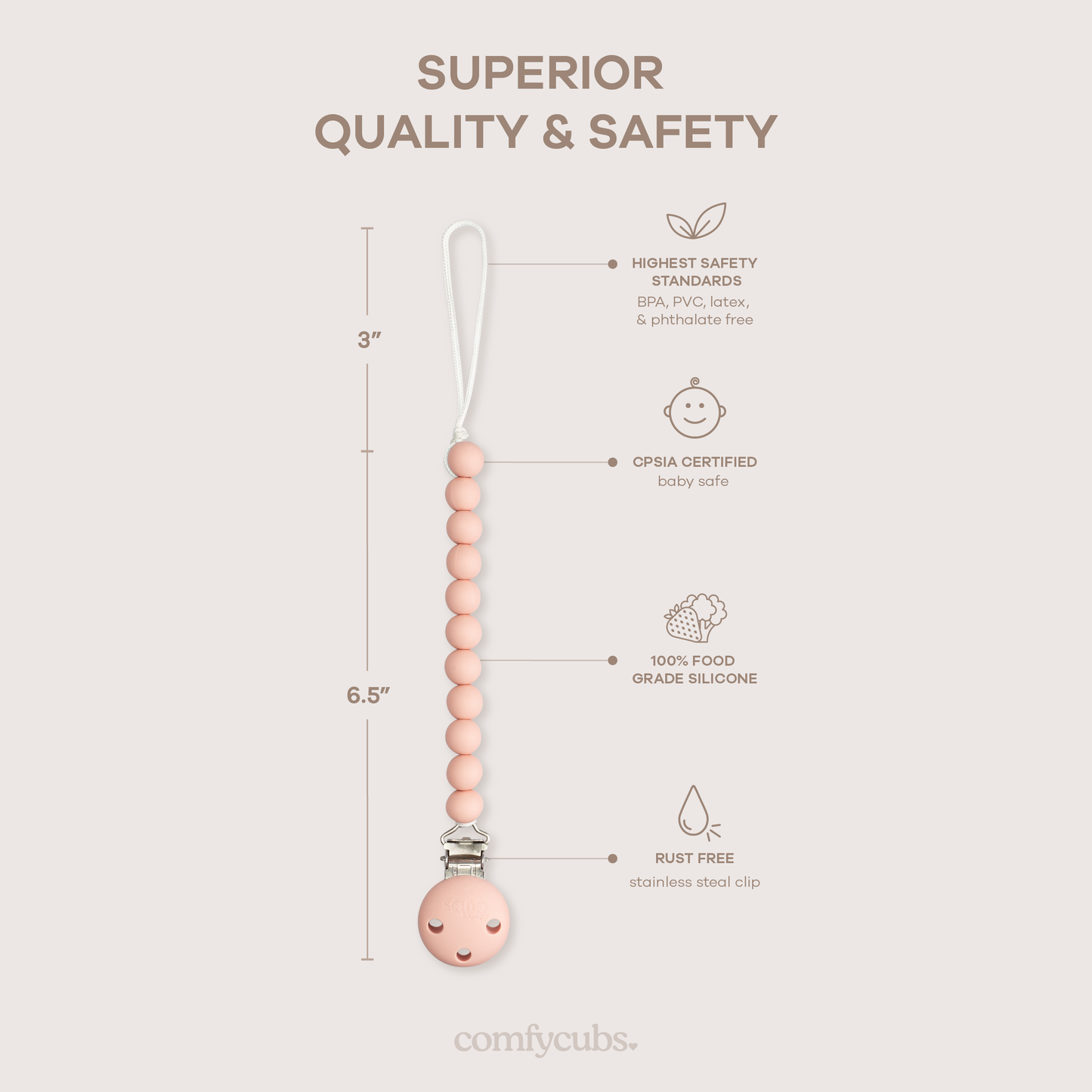 Pacifier Clips by Comfy Cubs