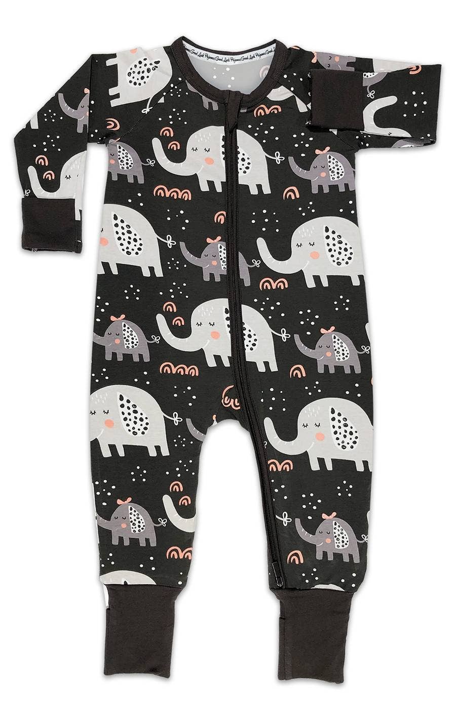 Elephants, Gray Baby Pajamas
