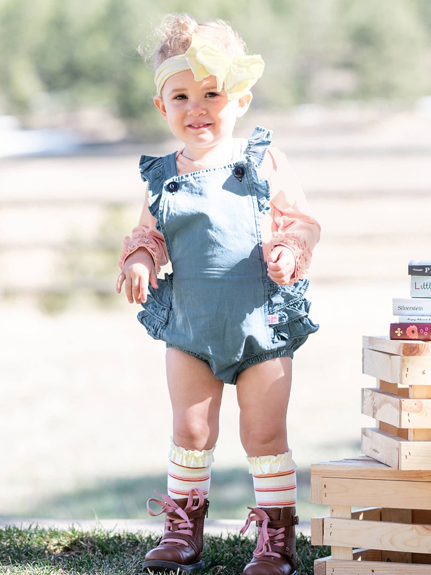 Girls Ivory Big Bow Headband