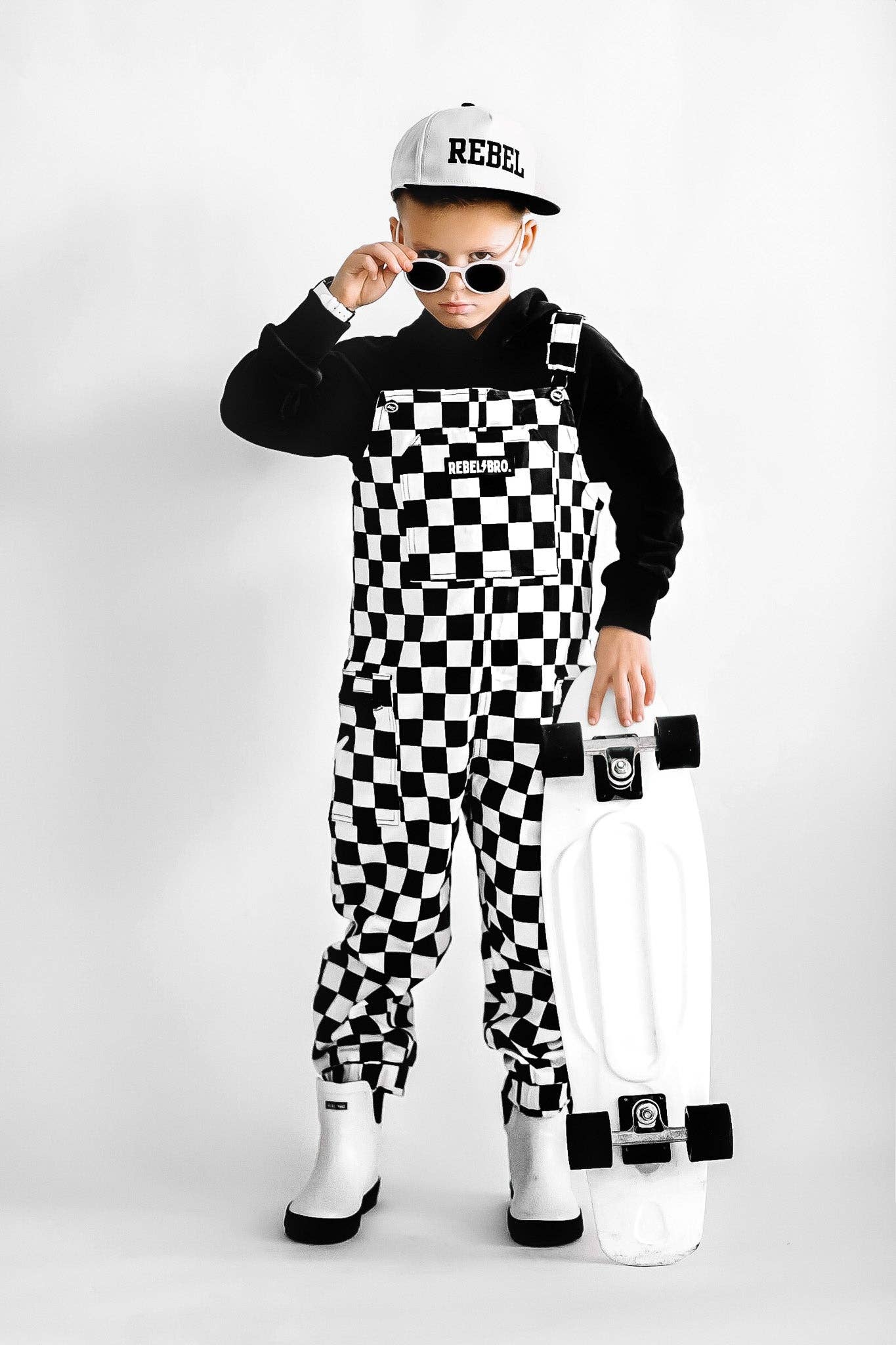Live Fast Checkered Overalls in Venice