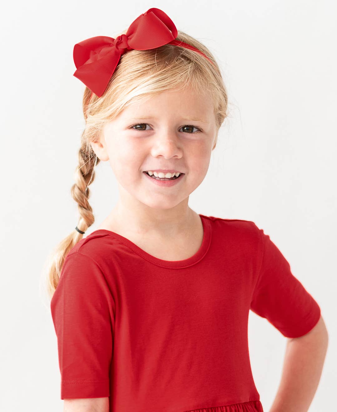 Girls Red Bow Headband