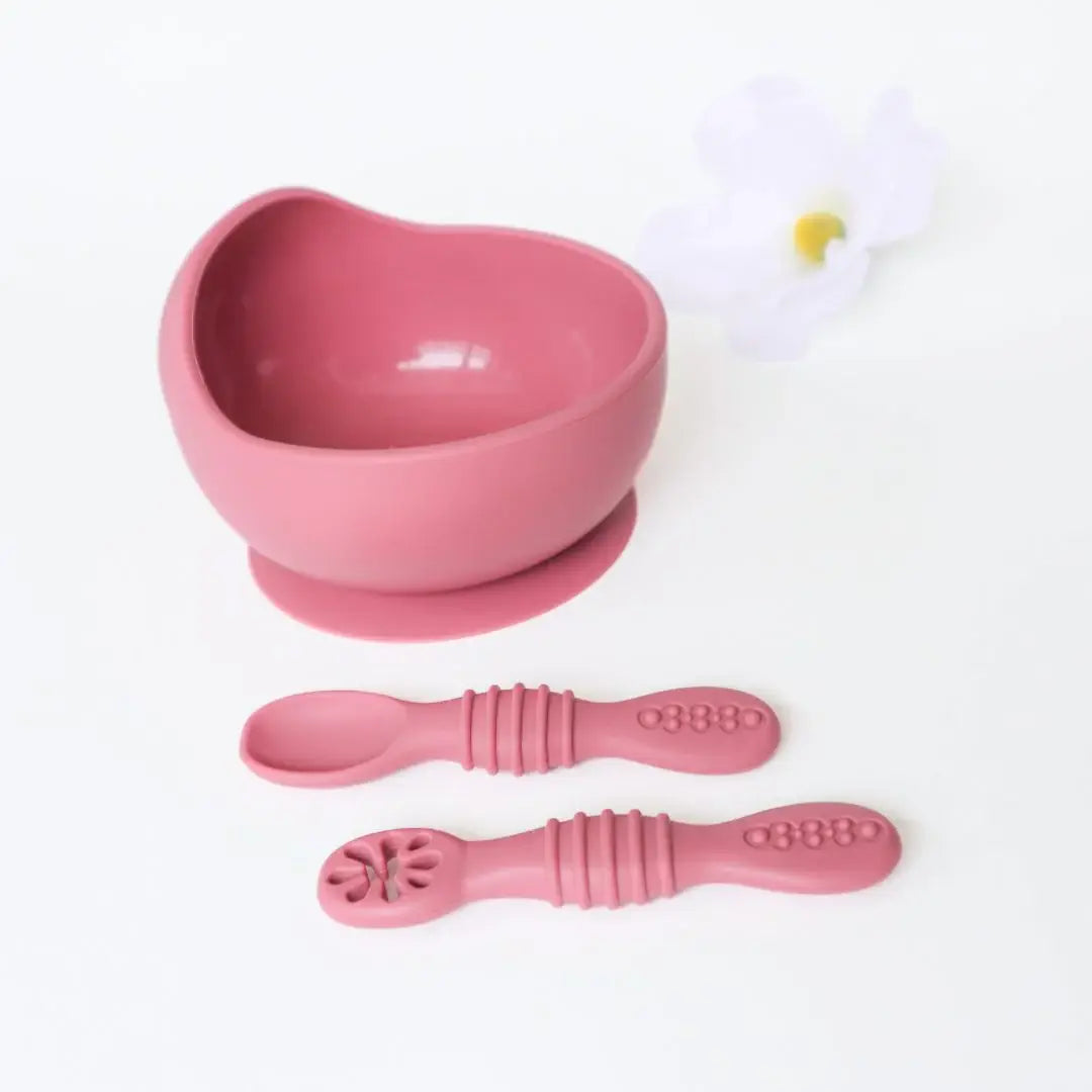 Infant Training Spoons for Self Feeding - Dusty Rose