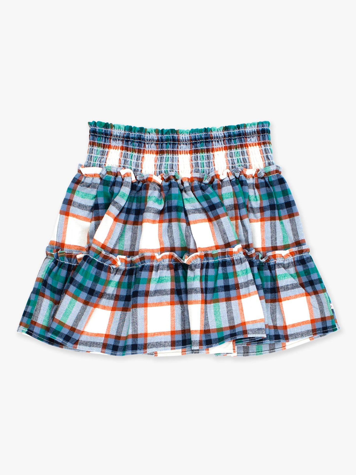 Girls Peyton Plaid Smocked Twirl Skirt