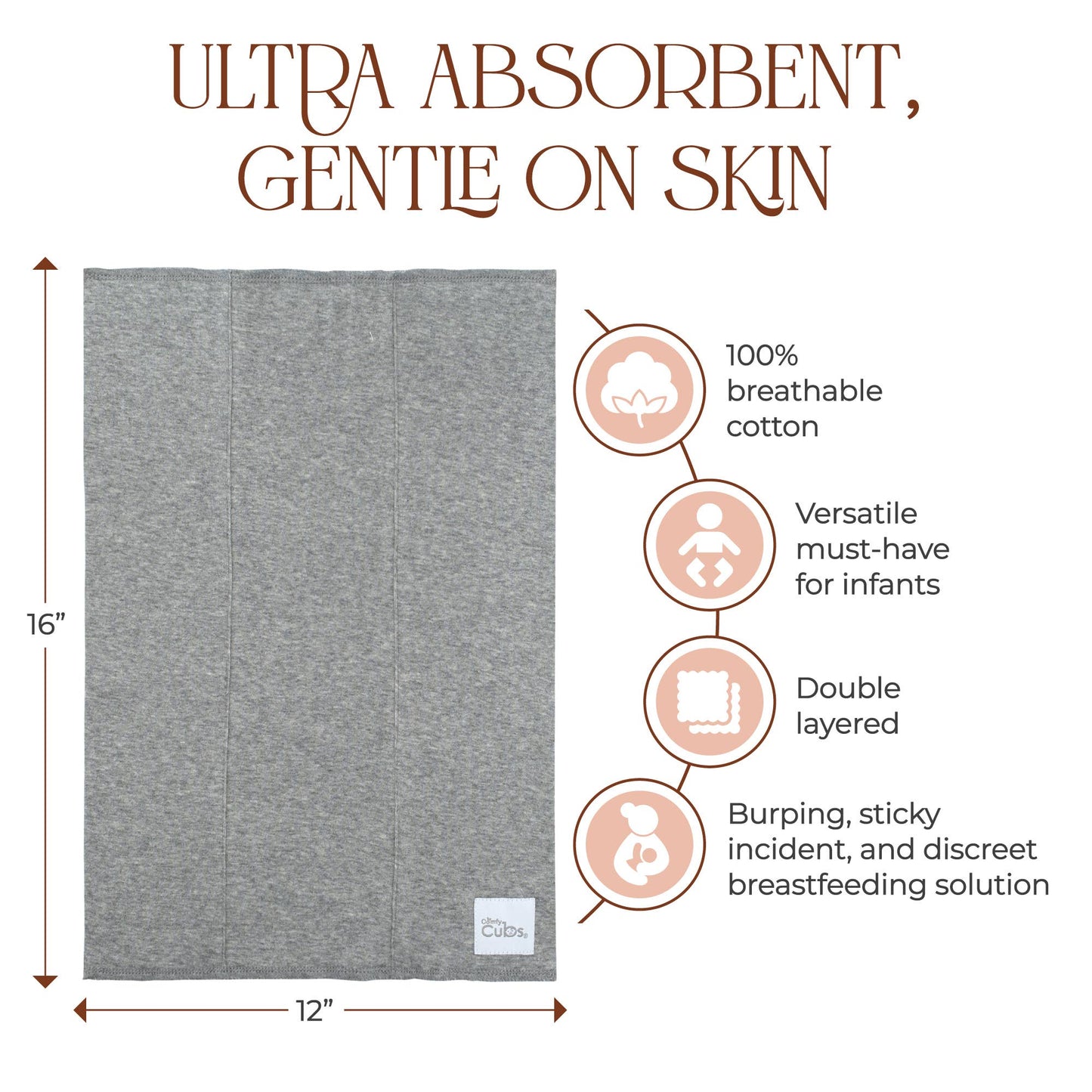 Cotton Burp Cloths by Comfy Cubs