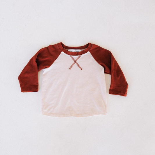 Raglan Baseball Tee Rust- Infant