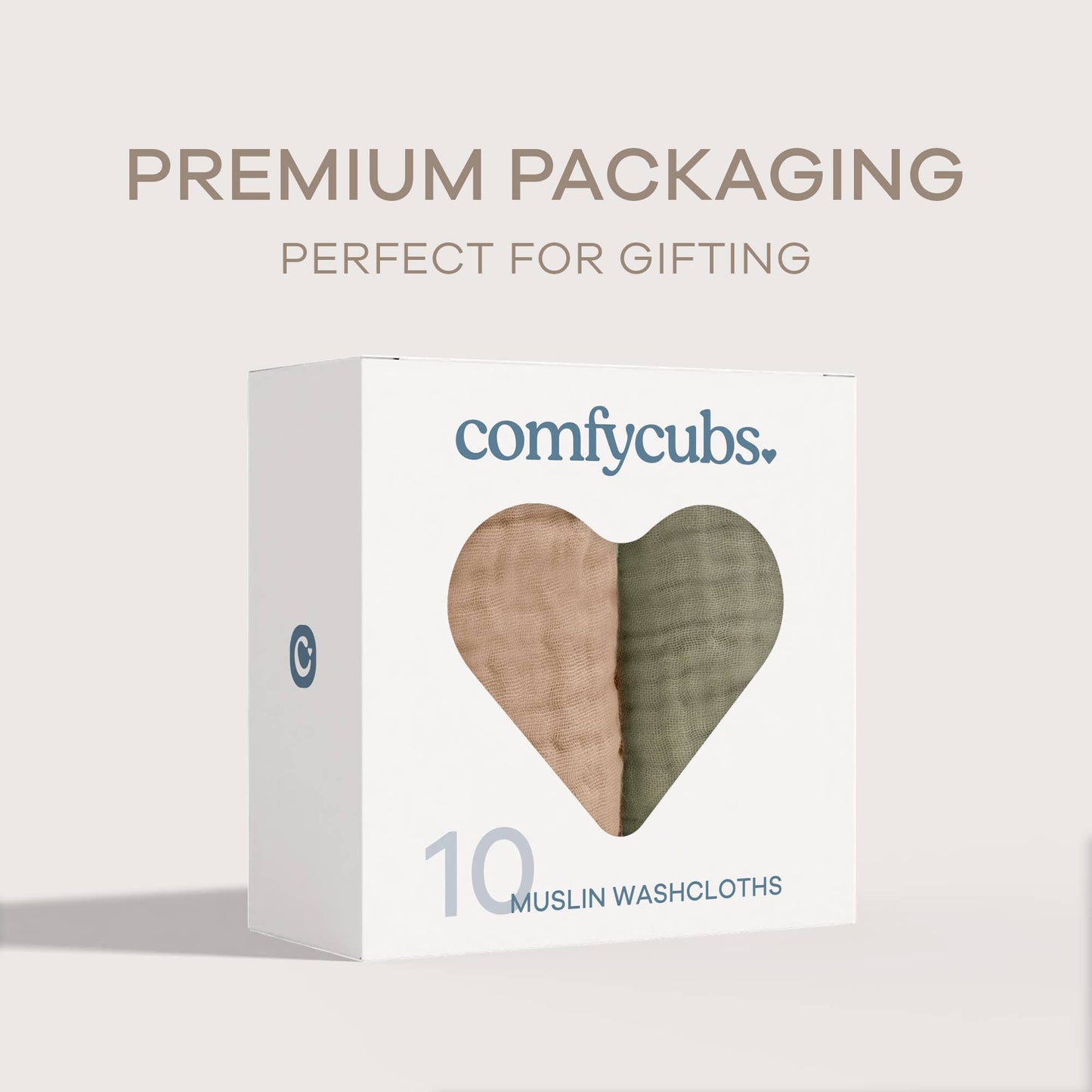 Baby Washcloths 100% Muslin Cotton by Comfy Cubs