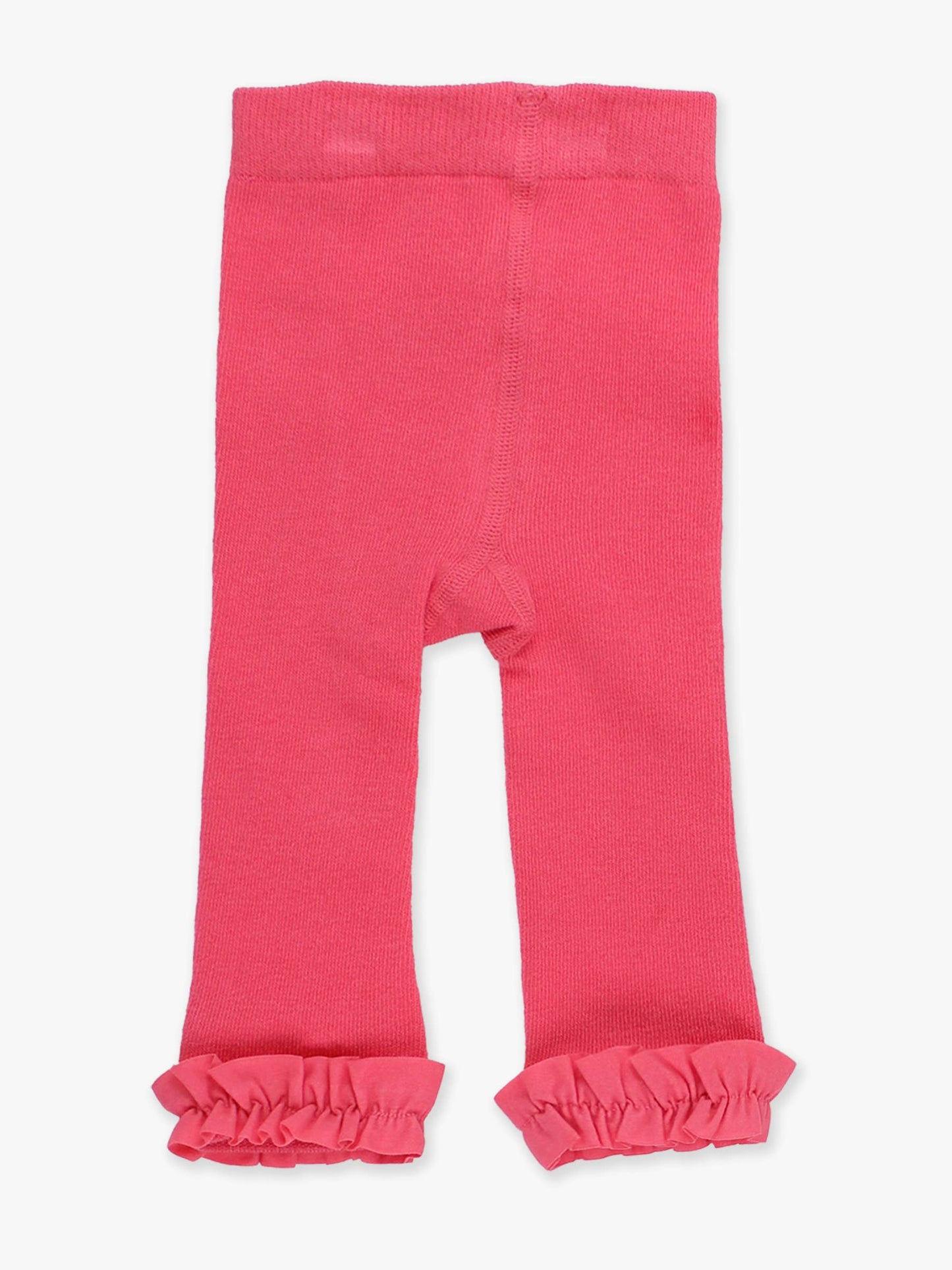 Girls Hot Pink Footless Ruffle Tights