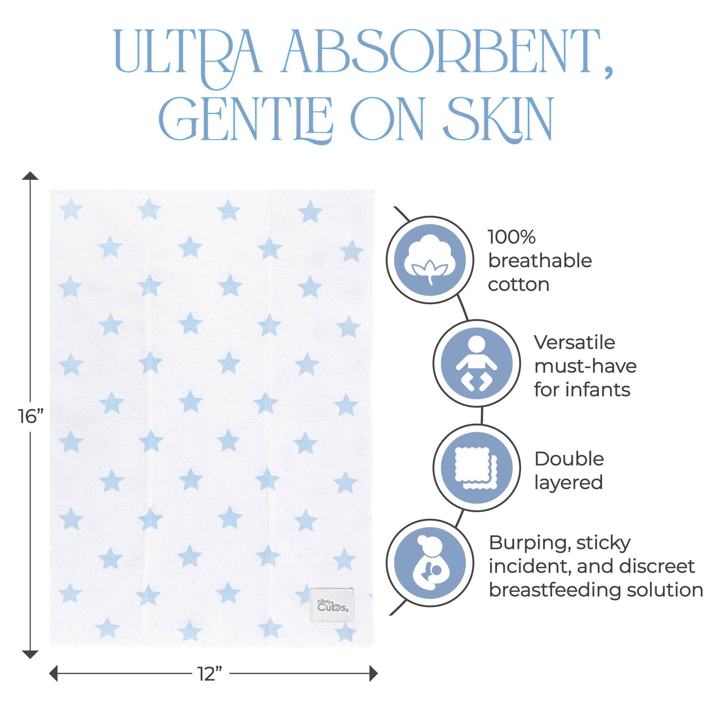 Cotton Burp Cloths by Comfy Cubs