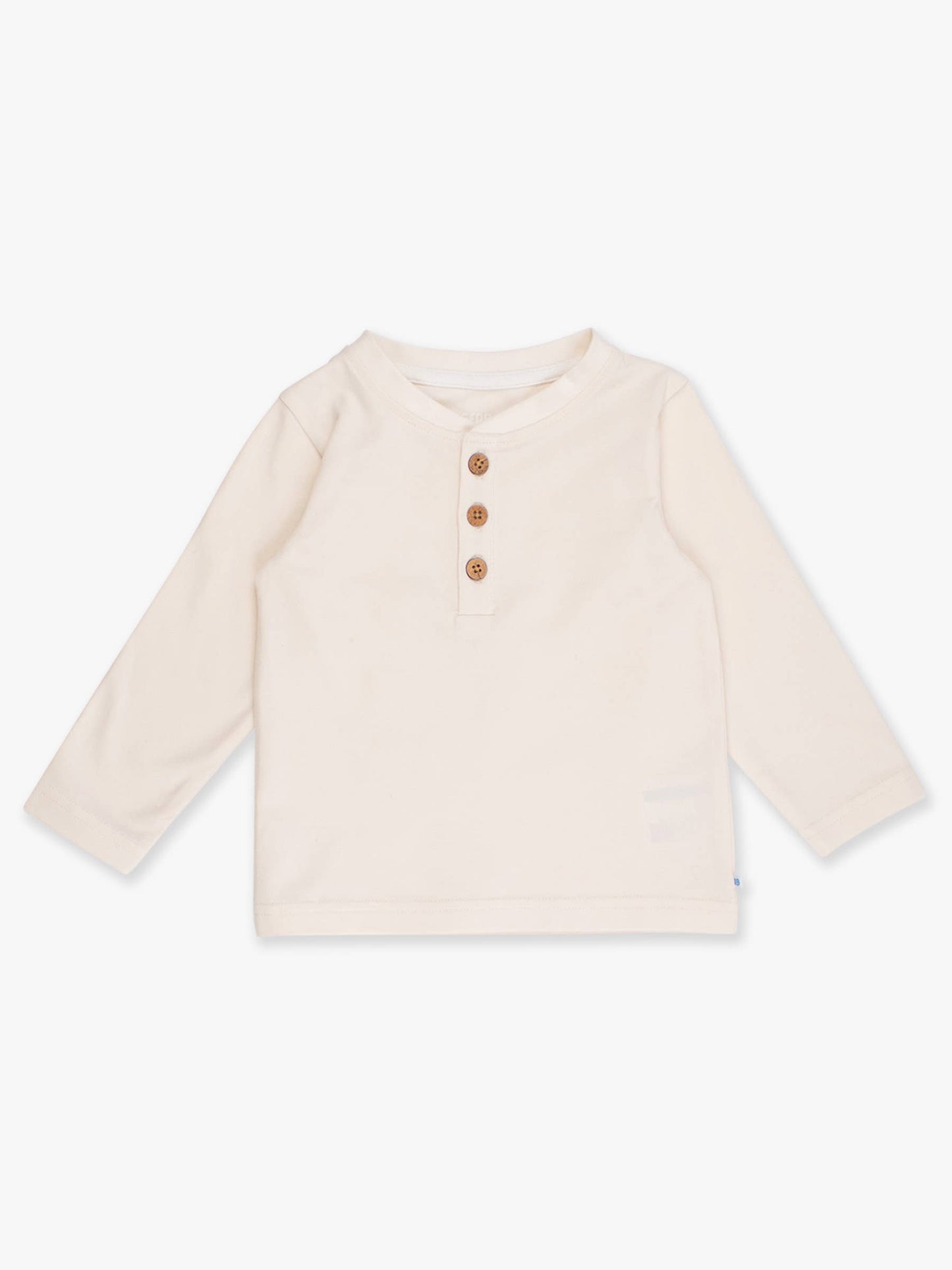Boys Ivory Knit Long Sleeve Henley Tee