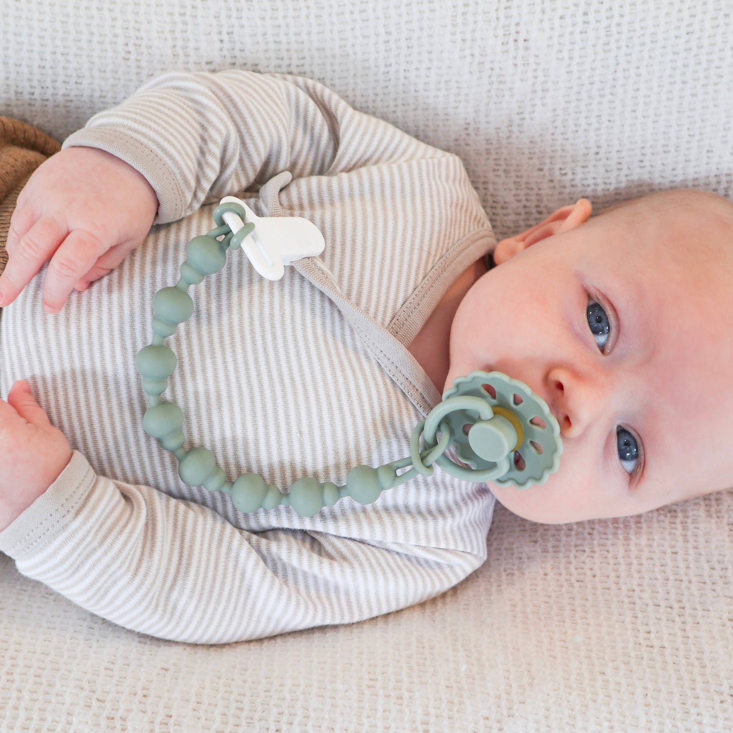 Pacifier Clip - Sage & Dusty Teal