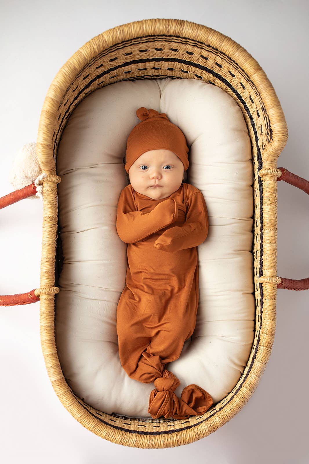 Saddle Longhorn Orange Western Knotted Newborn Baby Gown