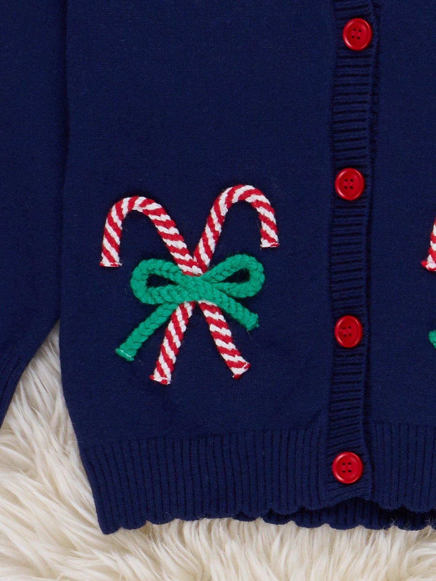 Candy Cane Munchers Embroidered Cardigan