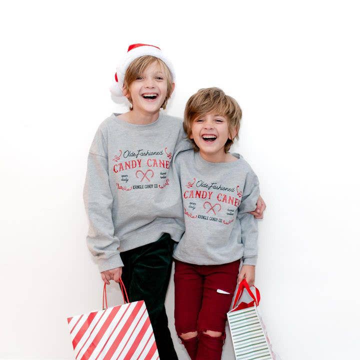 Old Fashion Candy Canes | Boys + Girls Christmas Sweatshirt