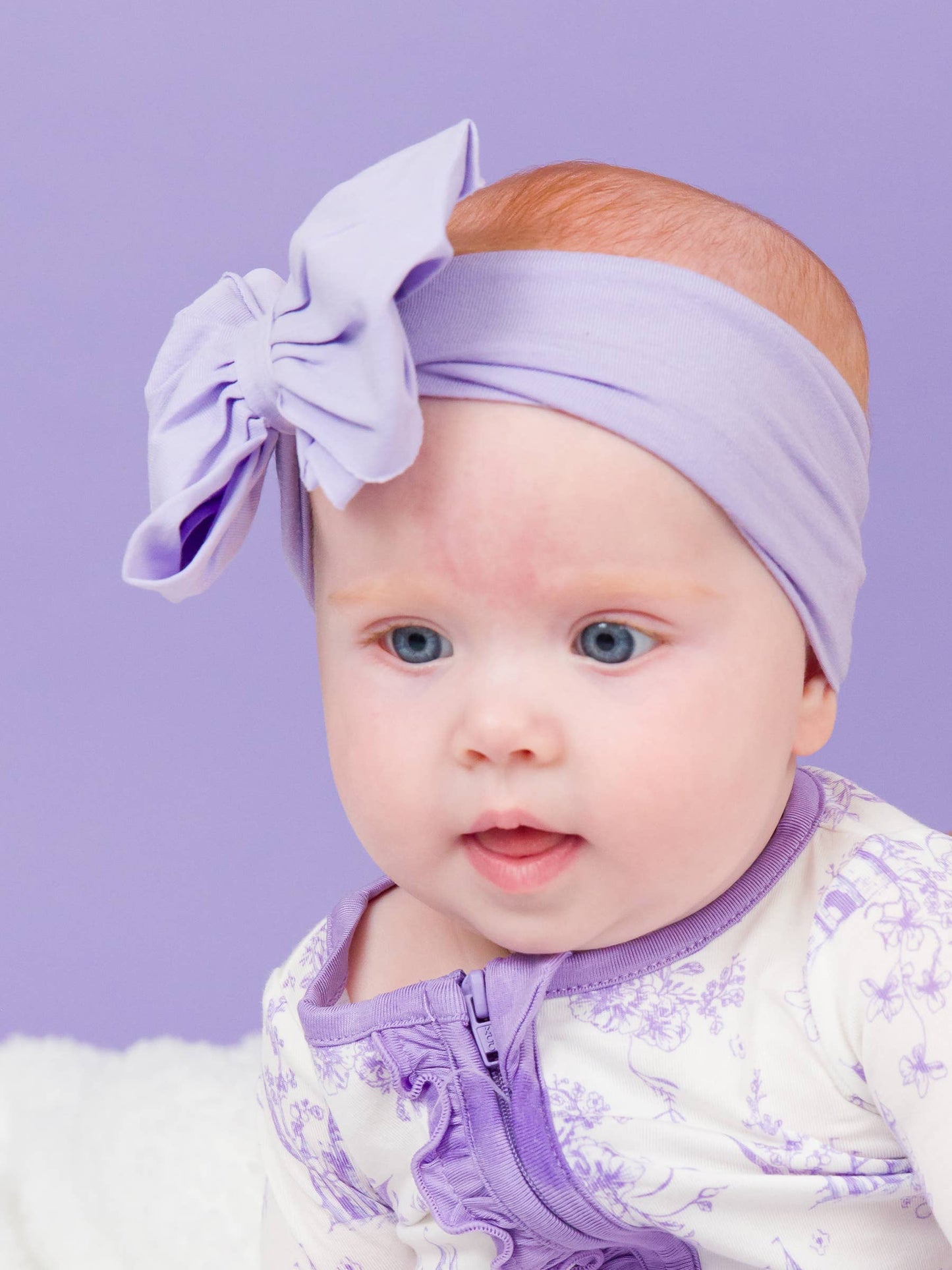 Girls Lavender Big Bow Headband