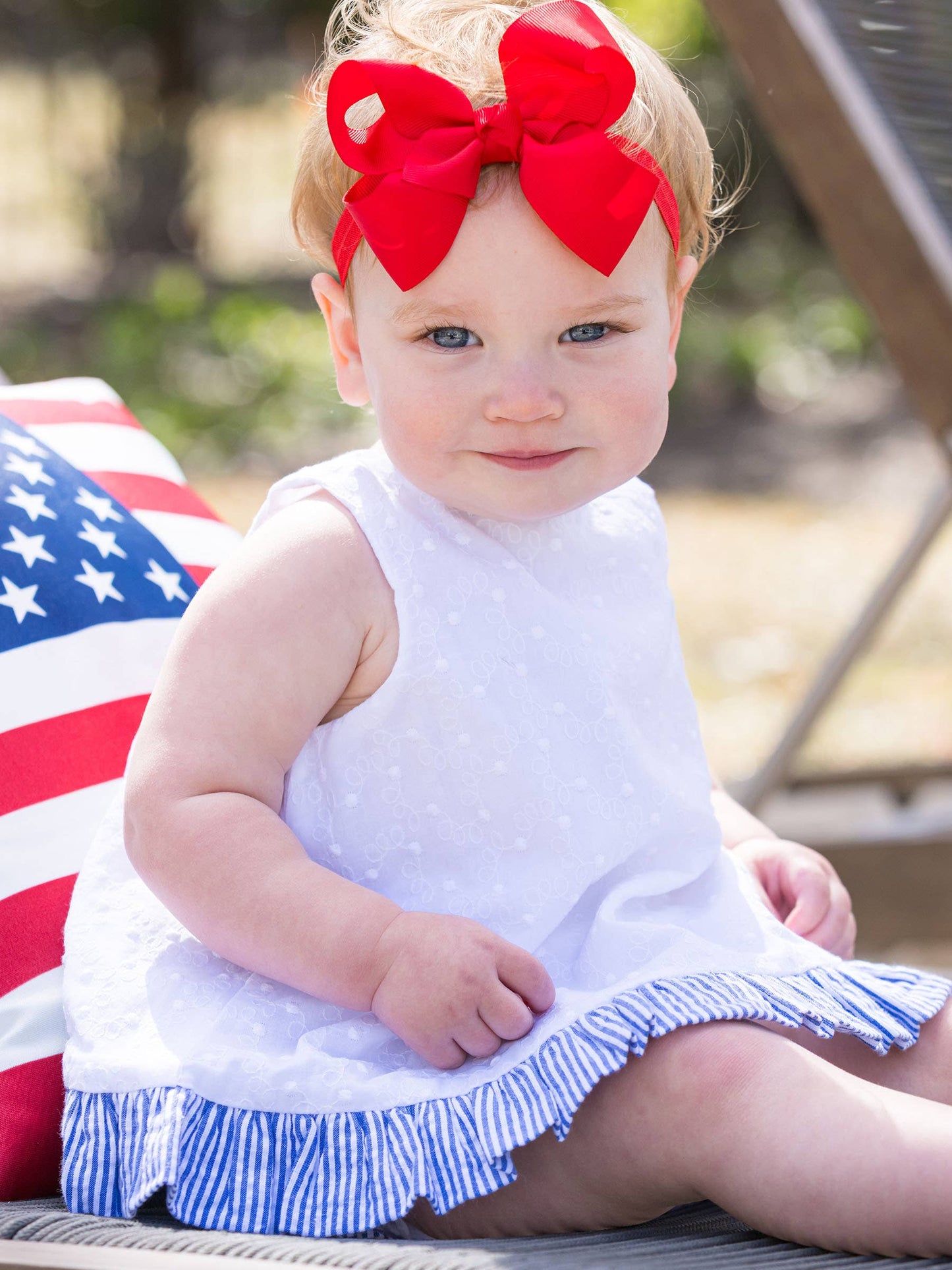 Girls Red Bow Headband
