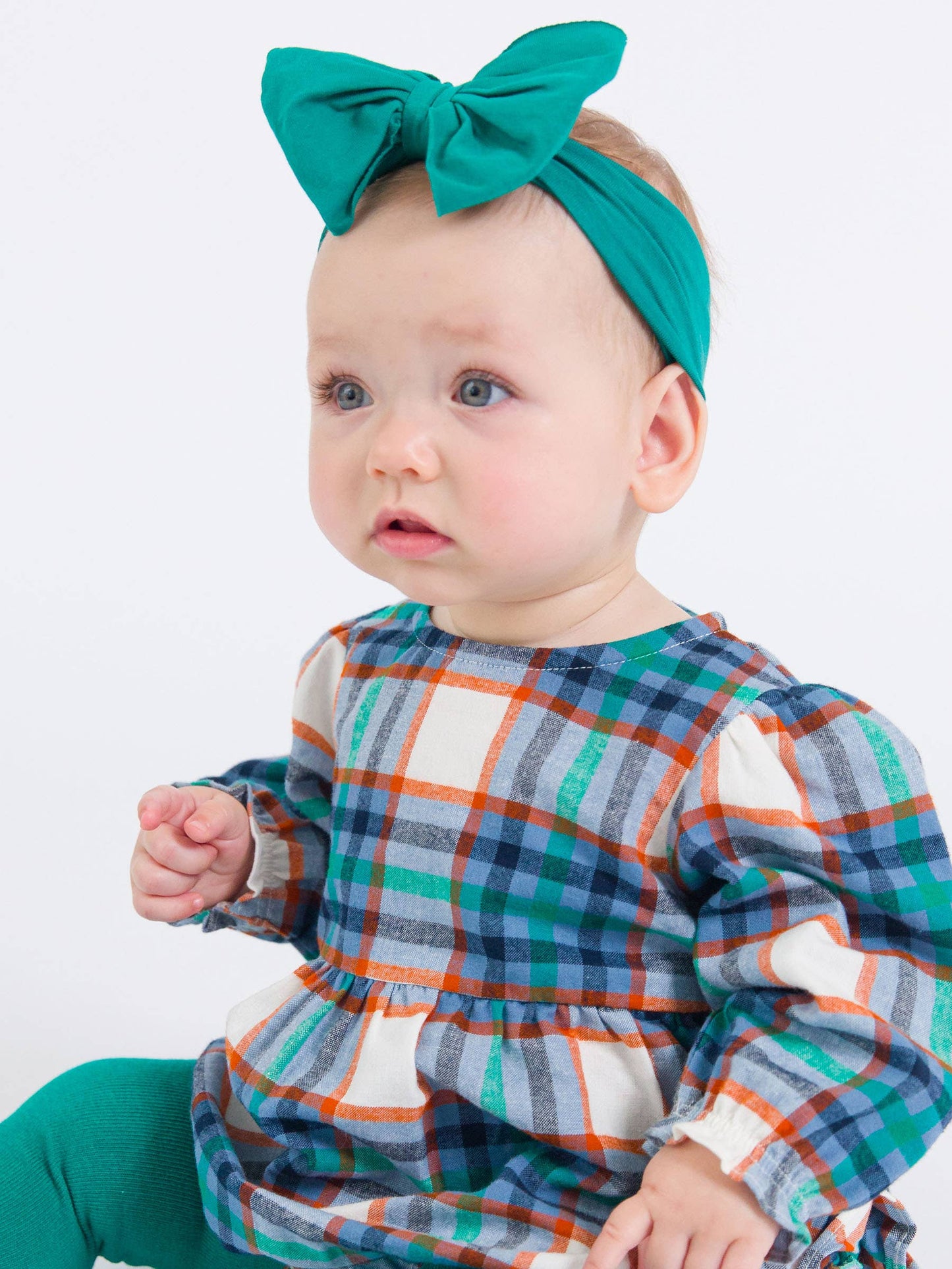 Girls Emerald Green Big Bow Headband