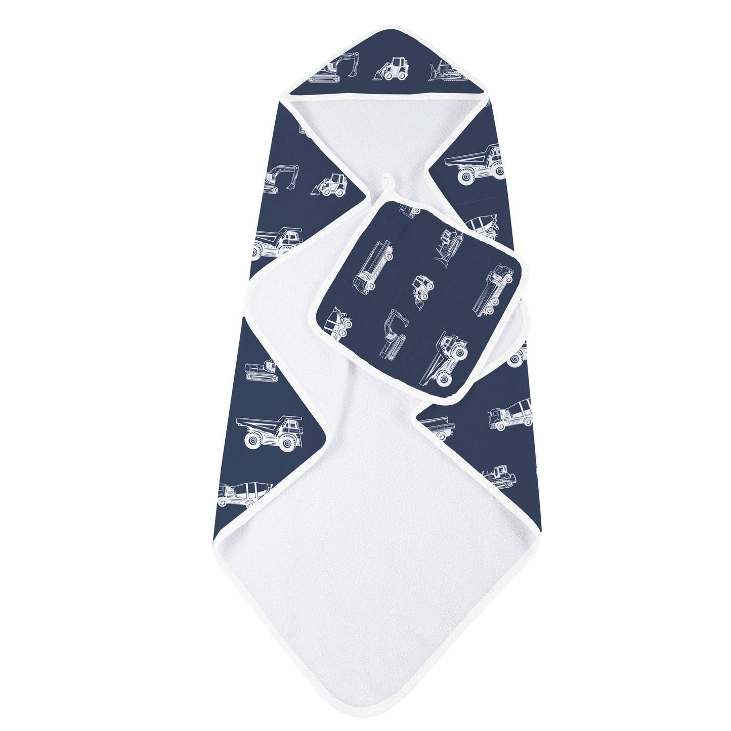 Dump Trucks & Diggers Hooded Towel and Washcloth Set