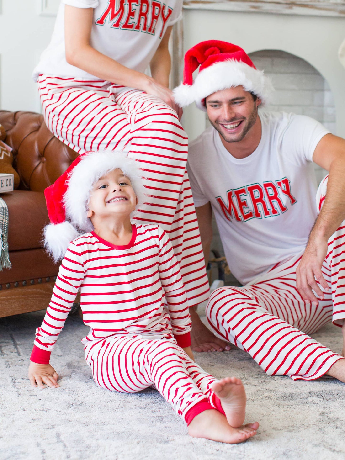 SoftSnooze™ Boys Cotton Modal Red & White Stripe Long Sleeve Pajama Set