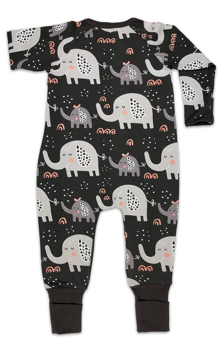 Elephants, Gray Baby Pajamas