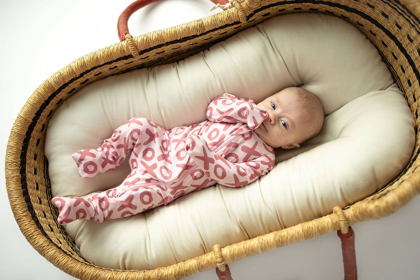 Valentine's Day XOXO Bamboo Newborn Zipper Pajamas Sleepers