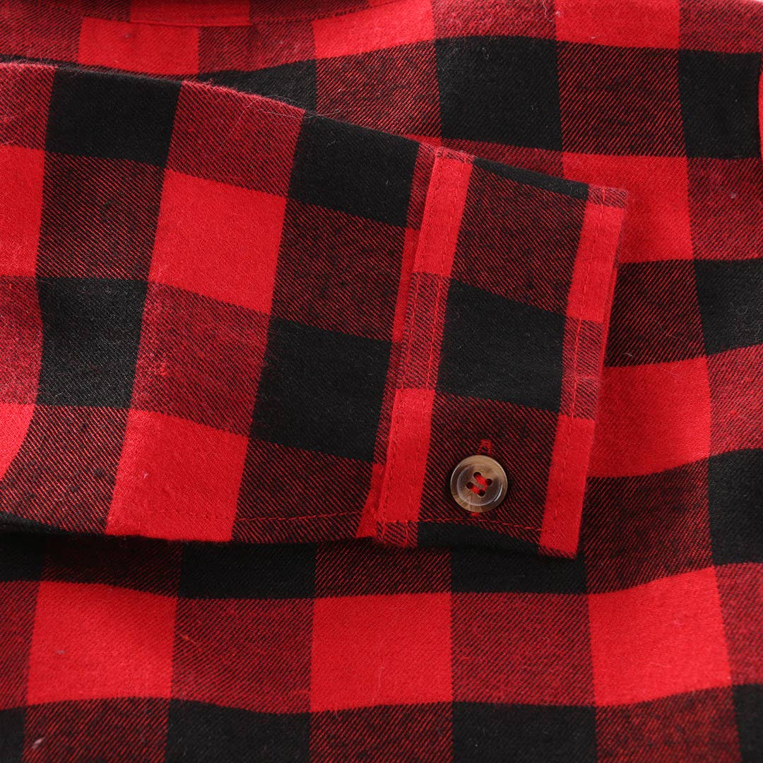 Red & Black Buffalo Plaid Button-Down Boy Shirt