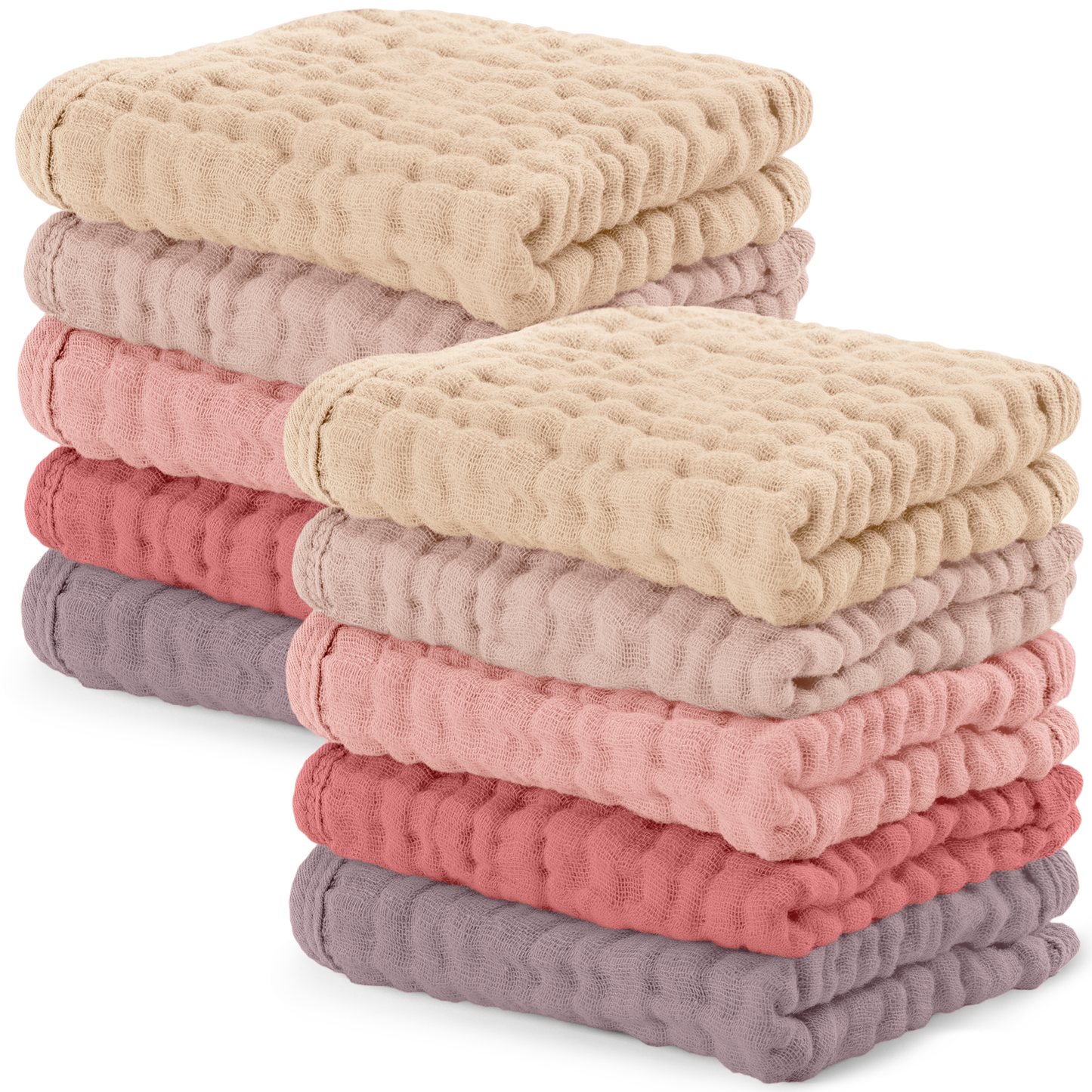 Baby Washcloths 100% Muslin Cotton by Comfy Cubs